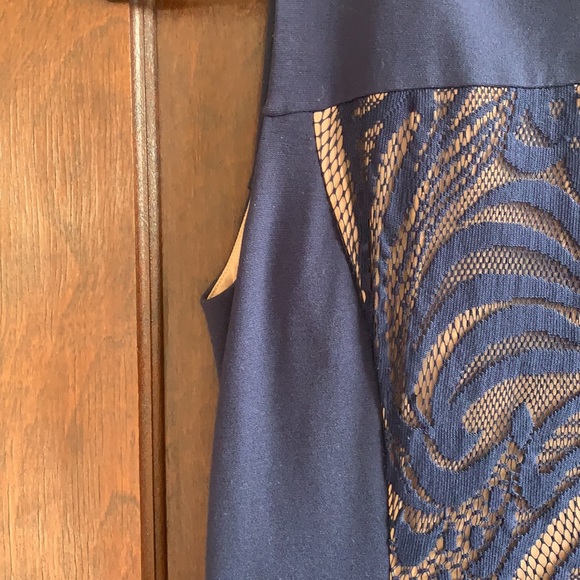 BCBG maxazria blue mid length pencil dress - Picture 2 of 5